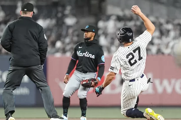 El Stanton mas inesperado roba base y anota en triunfo de los Yankees