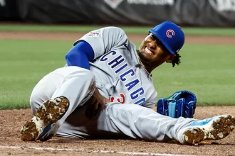 Edward Cabrera sale en carrito con lesion en la pierna izquierda ante los Mets