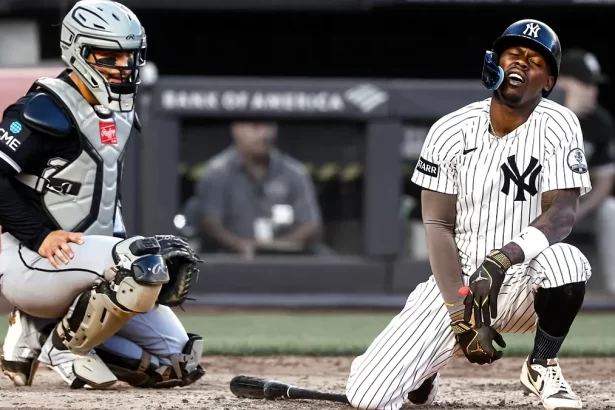 Golpe en la zona inguinal no convence a Chisholm Jr. el segunda base de los Yankees rechaza usar protector